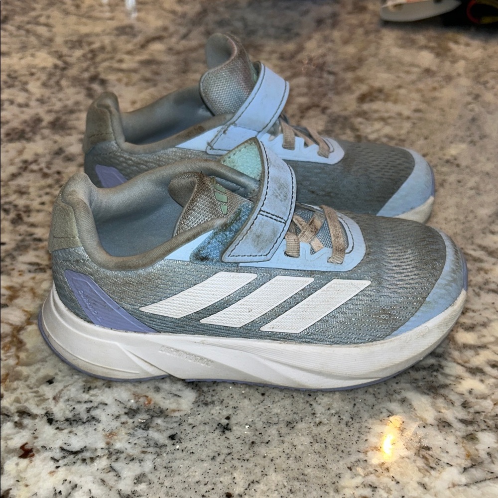 Adidas Kids Light Blue and White Sneakers